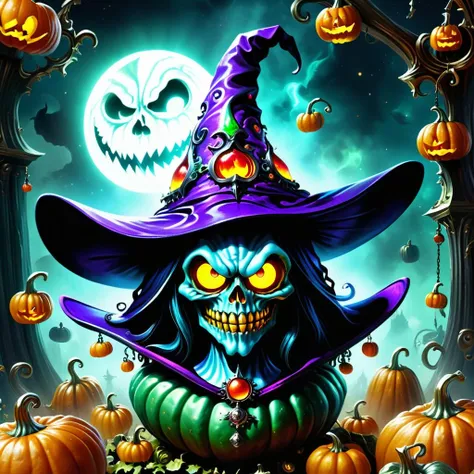 ((best quality)), ((masterpiece)), ((realistic,digital art)), (hyper detailed), Shadowy Witchy Zombie Prom Queen Shadowy Dungeon Halloween-themed Cookies Witch Hats Malevolent Laugh Jack-o'-Lantern Light Bat Silhouettes Reading Scary Stories
