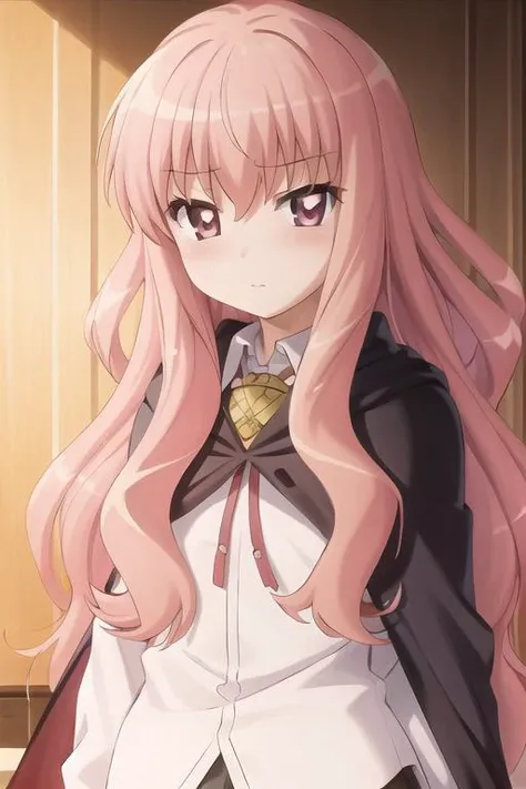 masterpiece, best quality,extremely detailed CG unity 8k wallpaper,
1girl,louise francoise le blanc de la valliere, blush,school uniform, cape,upper body, 
 <lora:louisev1-000005:0.9>
