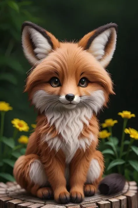 zhibi, photography of a cute fox, big eyes, intricate details, realism, <lora:ral-zhibi-sd15:1>