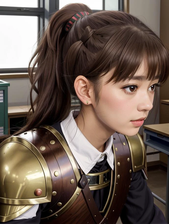 masterpiece, best best quality, 8k,
vivid color,
<lora:Yuna_Toomi.v2-000003:0.65> yuna toomi,
small brown eyes, ponytail,
1girl, (solo)
(stromtropper armor:1.2)
teachers office, inside school
old european panting, Albrecht Dürer, Michelangelo Buonarotti, Michelangelo Merisi da Caravaggio, Diego Velazquez, Jan Vermeer, Frida Kahlo
" "