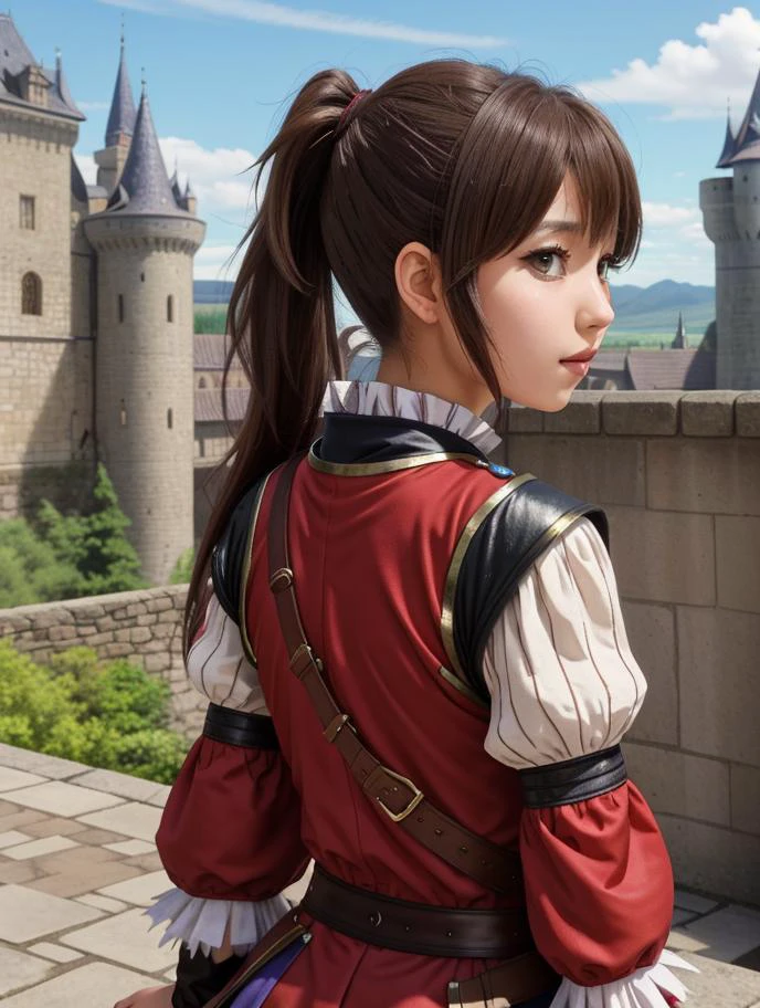 masterpiece, best best quality, 8k,
vivid color,
<lora:Yuna_Toomi.v2-000003:0.65> yuna toomi,
small brown eyes, ponytail,
1girl, (solo)
(fantasy mage outfit:1.2)
medieval castle, outside
" "
<lora:kyoto animation_artstyle_LoCon:0.5>