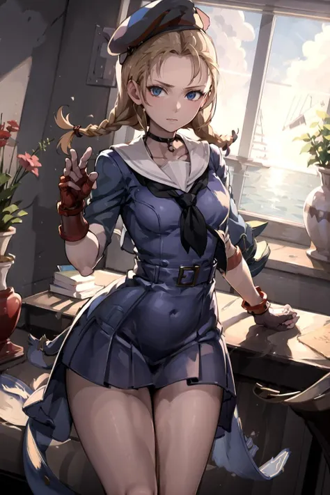 <lora:SailorGirl-16:0.8>, SailorT, <lora:Cammy-14:0.5>, CammySF, braids, looking at viewer, best quality, masterpiece, highres