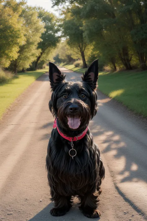 best quality, photo, (1Scottish Terrier, playing), outside, natural lighting, lit from above, <lora:hairdetailer:.5> <lora:add_detail:0.5> <lora:boldline:0.2>