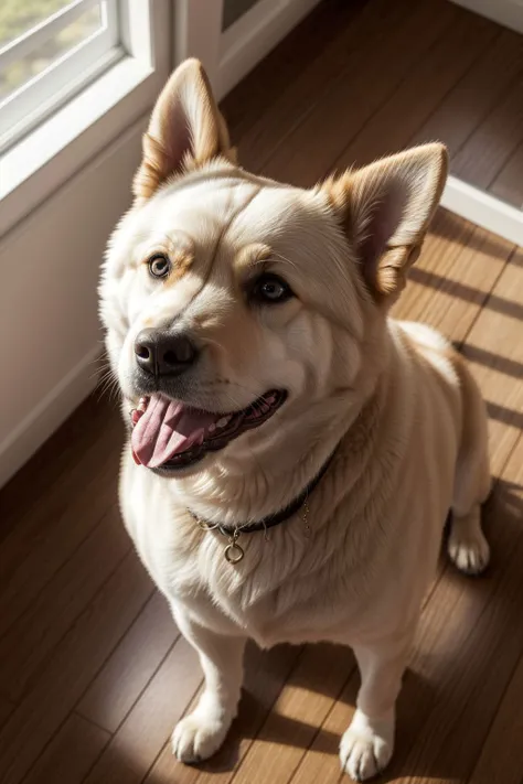 best quality, photo, Samoyed dog, natural lighting, lit from above, <lora:hairdetailer:.5> <lora:add_detail:0.5> <lora:boldline:0.2>