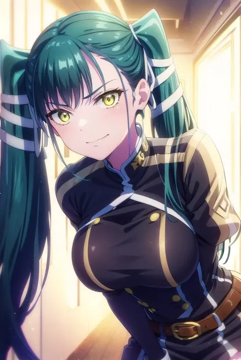 yachihoazuma, <lora:yachiho azuma s1-lora-nochekaiser:1>,
yachiho azuma, long hair, twintails, hair ribbon, aqua hair, (yellow eyes:1.3), smile, smirk,
BREAK thighhighs, gloves, jewelry, earrings, boots, shorts, belt, uniform, military, military uniform, thigh boots, epaulettes, black military uniform,
BREAK outdoors, space, starry sky, star \(sky\), moon,
BREAK looking at viewer, (cowboy shot:1.5),
BREAK <lyco:GoodHands-beta2:1>, (masterpiece:1.2), best quality, high resolution, unity 8k wallpaper, (illustration:0.8), (beautiful detailed eyes:1.6), extremely detailed face, perfect lighting, extremely detailed CG, (perfect hands, perfect anatomy),
