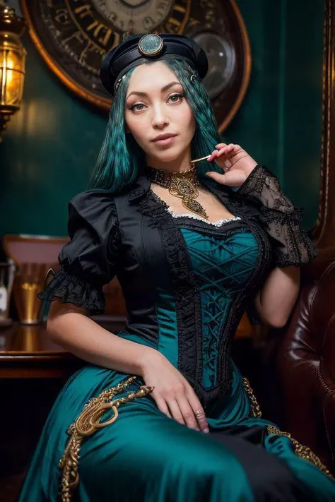 DEN_zona_stylerotica,
(French Post card, wearing a Victorian steampunk dress sitting in a Victorian parlour house, glamour, Victorian, atmospheric Victorian steampunk:1.2),
bokeh, f1.4, 40mm, photorealistic, raw, 8k, textured skin, skin pores, intricate details <lora:epi_noiseoffset2:1>, epiCRealism <lora:ClothingAdjuster3:-1>
