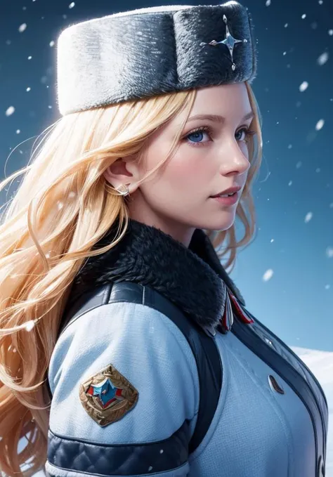 woman,parted lips, light smile, siberian,ice,snow field,icicle,snowing,
from side,
(looking at viewer),
<lora:hipoly3DModelLora_hiqcgbody:0.35> hiqcgbody,unparalleled masterpiece, ultra realistic 8k CG, clean, beautiful face,
<lora:kolinStreetFighter_kolinms:1> kolinms