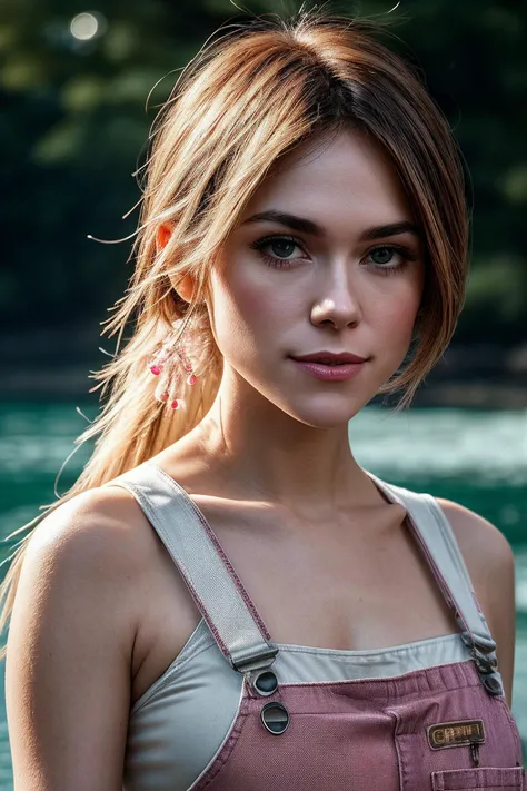 perfect cinematic shoot of a beautiful woman (EPL1l14Lm01n3:.99), a woman standing in a (simple frozen lakeside), perfect high ponytail, wearing sexy (Nude Pink overalls :1.2), (people in background:1.1), (detailed background:1.1), (face focus), modelshoot style, (extremely detailed CG unity 8k wallpaper), professional majestic (photography by Filippo Venturi:1.1), 24mm, exposure blend, hdr, extremely intricate, High (Detail:1.1), dramatic, soft cinematic light, (looking at viewer), (detailed atmosphere), 8k, highly detailed, rich environment, 4k textures, soft cinematic light, elegant, ((((cinematic look)))), soothing tones, insane details, hyperdetailed, ("Dreams into reality with SDKoh!":1.1), (epiCPhoto)