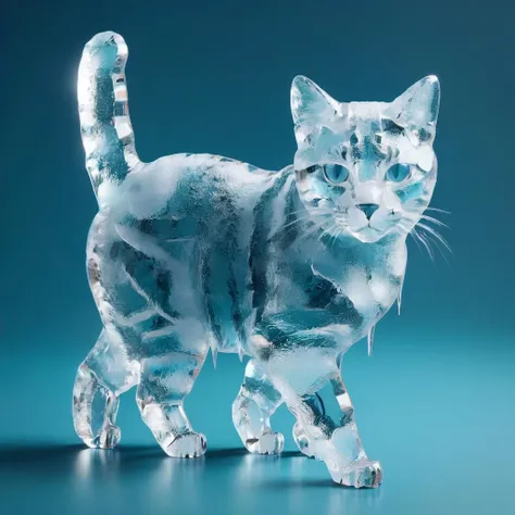 a cat,ice, <lora:Ice:1>