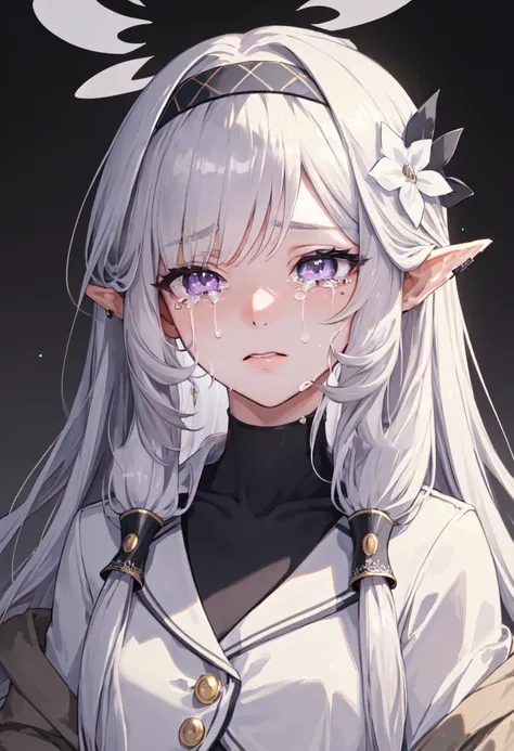 best quality, masterpiece, highres, solo, (himari_bluearchive:1.10), crying, sobbing, tears, portrait, looking at viewer, 36 <lora:himari_bluearchive:0.80>