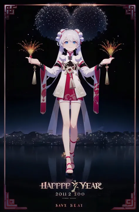 simple_red_background, golden and red theme, Sense of coordination, sense of order, mathematics beauty, (((cover design))), (((((cover art))))), ((trim)), album_art, official art, (Master's work), full body, ( closeup, 1girl,solo:1.2),
<lora:xuetu-yz-v100:0.8:lbw=OUTALL>, xuetu, blue eyes, white hair, chinese clothes, double bun, bangs, short dress,
new year, Spring Festival, Cloud patterns, Chinese pattern, white geometry, colorful geometry, reflection, crystal_art, pattern_design, creative, Mystery pattern, colorful crystal decorate, blue crystal, (architectural art), ((geometric art)), pattern design, creative, shine, dream,
happy new year, Chinese new, happy girl, firework background, happy_new_year,
------,
Low saturation, grand masterpiece, Perfect composition, film light, light art
