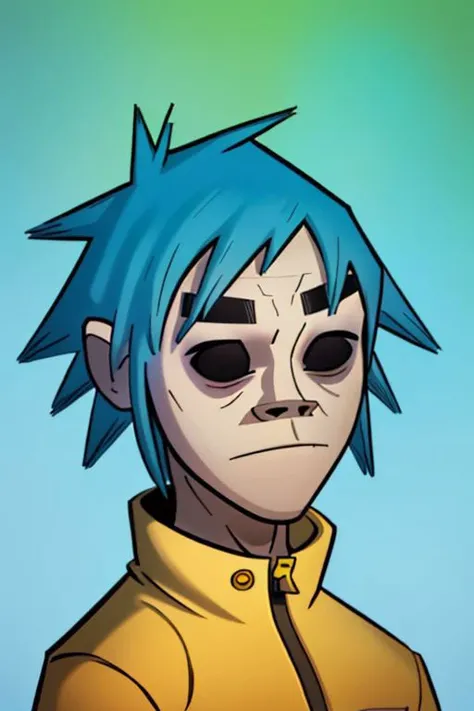 1boy, 2dgrllz, mid boddy, yellow jacket,
close up shot, (((green background))),
