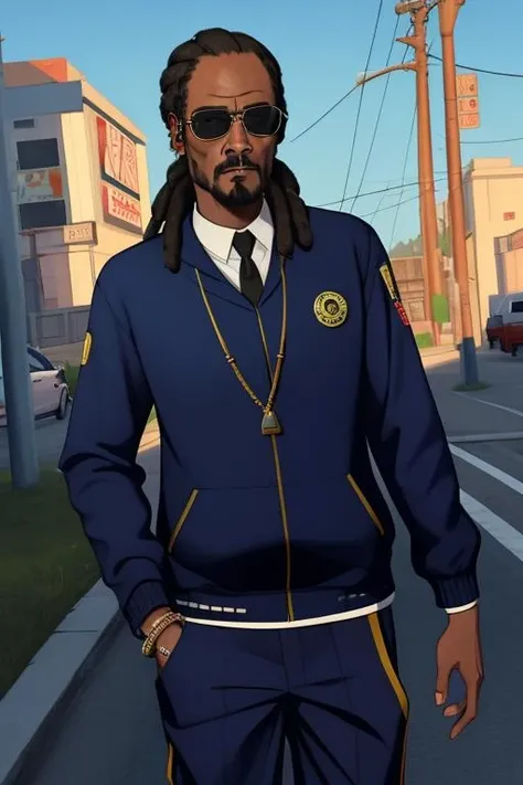 Snoop dogg in gta v, masterpiece, best quality, outdoor