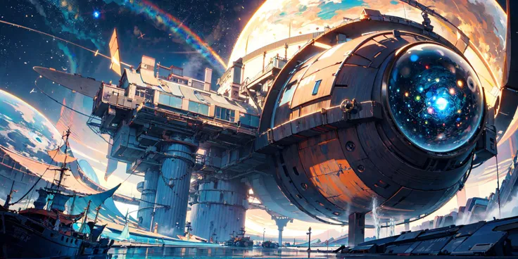 (masterpiece:1.2), best quality,fantasy,
a spherical building,floating in space,metal case,complex and beautiful machinery,the vast space background,
 <lora:UE_20230717224732-000003:0.6>