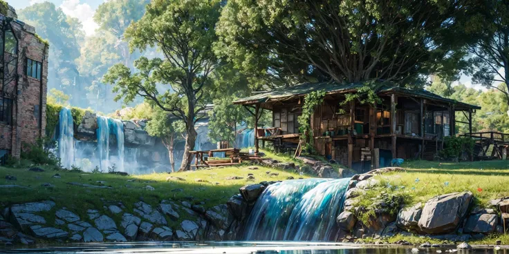 (masterpiece:1.2), best quality,
waterfall, scenery, tree, outdoors, solo, standing, backpack, 1boy, water, ruins, from behind, nature, day, overgrown, bag, building, science fiction
 <lora:UE_20230717224732-000003:0.8>