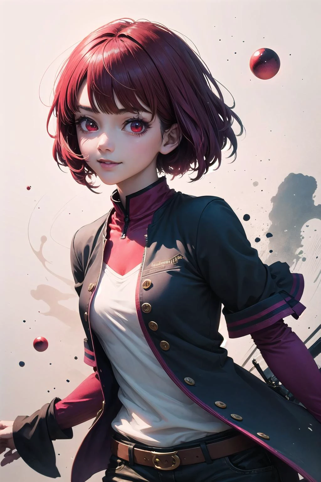 1girl,solo,<lora:onk_arima:1>,onk_arima,(red eyes:1.3),looking at viewer,light smile,(cowboy shot:1.2),
(highly detailed eyes and face:1.2),
<lora:ink-0.1-3-b28-bf16-D128-A1-1-ep64-768-DAdaptation-cosine:1>, white background, scenery, (ink:1.3),