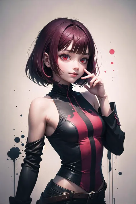 1girl,solo,<lora:onk_arima:1>,onk_arima,(red eyes:1.3),looking at viewer,light smile,(cowboy shot:1.2),
(highly detailed eyes and face:1.2),
<lora:ink-0.1-3-b28-bf16-D128-A1-1-ep64-768-DAdaptation-cosine:1>, white background, scenery, (ink:1.3),