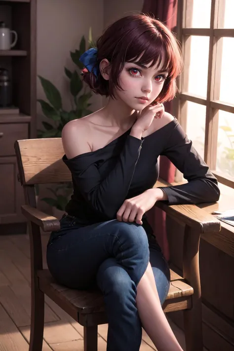 1girl, solo, <lora:onk_arima:1>,onk_arima,(red eyes:1.2), sitting on a chair, crossed legs, aonfused, looking at viewer, (full body:1.1),
(highly detailed hands eyes and face:1.2)
