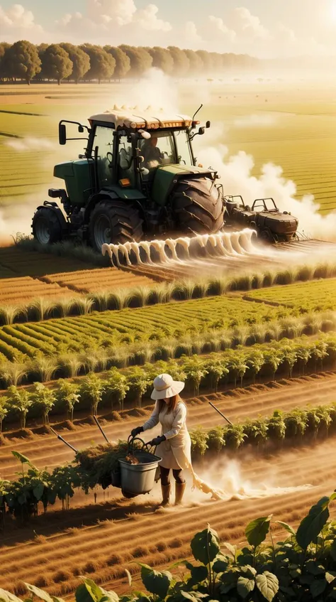 CheeseOnTopStyle Cream cheese, girl farmer tending to the crops in the field <lora:CheeseOnTopStyle:0.5> girl farmer tending to the crops in the field, ral-dissolve girl farmer tending to the crops in the field <lora:ral-dissolve-sd15:0.7>, (Masterpiece:1.3) (best quality:1.2) (high quality:1.1)