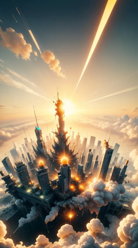 CheeseOnTopStyle Gray cheese, a pixelated sun radiating color-coded light on a thriving digital city <lora:CheeseOnTopStyle:0.5> a pixelated sun radiating color-coded light on a thriving digital city, smoke, disintigrate, dissolve, ral-dissolve a pixelated sun radiating color-coded light on a thriving digital city <lora:ral-dissolve-sd15:0.7>, (Masterpiece:1.3) (best quality:1.2) (high quality:1.1)