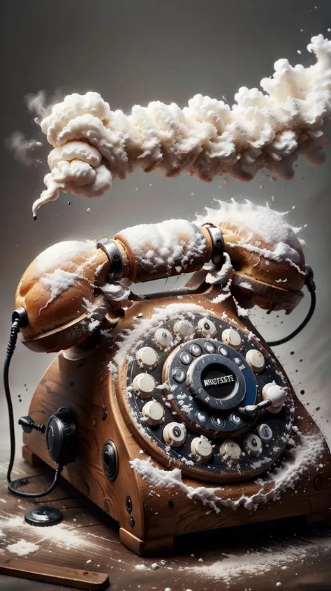 SemlaStyle rotary phone <lora:SemlaStyle:0.5> rotary phone, smoke, disintigrate, dissolve, ral-dissolve rotary phone <lora:ral-dissolve-sd15:0.7>, (Masterpiece:1.3) (best quality:1.2) (high quality:1.1)