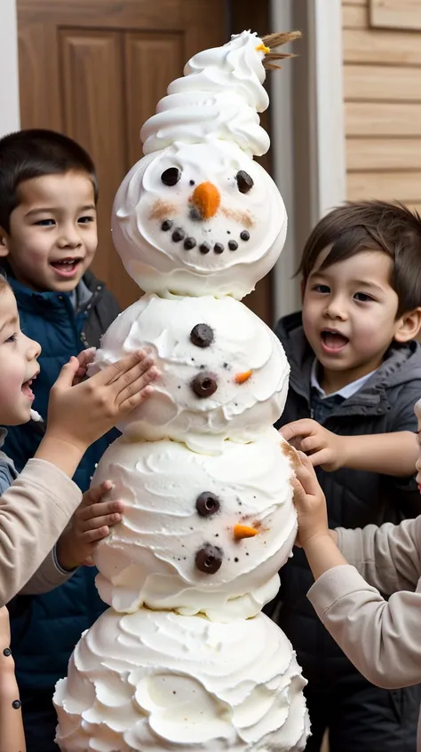 WhippedCreamTopStyle a group of children with different hair colors building a snowman <lora:WhippedCreamTopStyle:0.5> a group of children with different hair colors building a snowman, (smoke:0.5), disintigrate, dissolve, shatter, scatter, ral-dissolve a group of children with different hair colors building a snowman <lora:ral-dissolve-sd15:0.7>, (wind:0.7), (swirl:0.6), (Masterpiece:1.3) (best quality:1.2) (high quality:1.1)