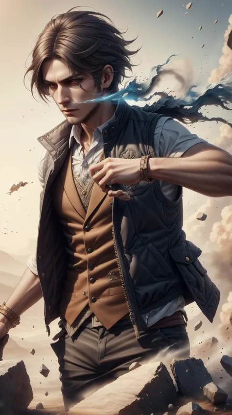 ExpeditionStyle vest, colorful,treasure seeking<lora:ExpeditionStyle:0.5> vest, (smoke:0.5), disintigrate, dissolve, shatter, scatter, ral-dissolve vest <lora:ral-dissolve-sd15:0.7>, (wind:0.7), (swirl:0.6), (Masterpiece:1.3) (best quality:1.2) (high quality:1.1)
