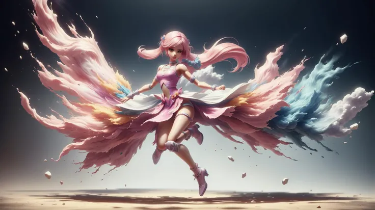 BarbieCore Video games <lora:BarbieCore:0.5> Video games, (smoke:0.5), disintigrate, dissolve, shatter, scatter, ral-dissolve Video games <lora:ral-dissolve-sd15:0.7>, (wind:0.7), (swirl:0.6), (Masterpiece:1.3) (best quality:1.2) (high quality:1.1)