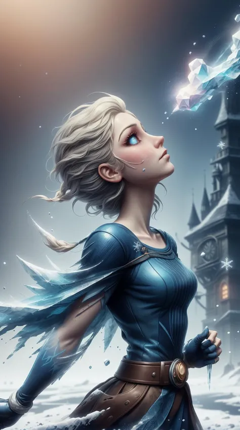C7b3rp0nkStyle   solo, half shot, looking up, detailed background, detailed face, (bioshock infinite theme:1.1),  ice sorcerer,  wearing crystal-encrusted Yellow sorcerer robes, 10%fingerless gloves, hood, belt,   dynamic pose, chilled confidence, all-consuming frost,  surrounded by snowy magic, floating particles, ice crystals, magical inscriptions, frozen tower in background, wisps of cool mist , ethereal lighting, ice storm, ethereal atmosphere, **(disney, elsa, anna:1.2),** <lora:C7b3rp0nkStyle:0.5>   solo, half shot, looking up, detailed background, detailed face, (bioshock infinite theme:1.1),  ice sorcerer,  wearing crystal-encrusted Yellow sorcerer robes, 10%fingerless gloves, hood, belt,   dynamic pose, chilled confidence, all-consuming frost,  surrounded by snowy magic, floating particles, ice crystals, magical inscriptions, frozen tower in background, wisps of cool mist , ethereal lighting, ice storm, ethereal atmosphere, **(disney, elsa, anna:1.2),**, (smoke:0.5), disintigrate, dissolve, shatter, scatter, ral-dissolve   solo, half shot, looking up, detailed background, detailed face, (bioshock infinite theme:1.1),  ice sorcerer,  wearing crystal-encrusted Yellow sorcerer robes, 10%fingerless gloves, hood, belt,   dynamic pose, chilled confidence, all-consuming frost,  surrounded by snowy magic, floating particles, ice crystals, magical inscriptions, frozen tower in background, wisps of cool mist , ethereal lighting, ice storm, ethereal atmosphere, **(disney, elsa, anna:1.2),** <lora:ral-dissolve-sd15:0.7>, (wind:0.7), (swirl:0.6), (Masterpiece:1.3) (best quality:1.2) (high quality:1.1)