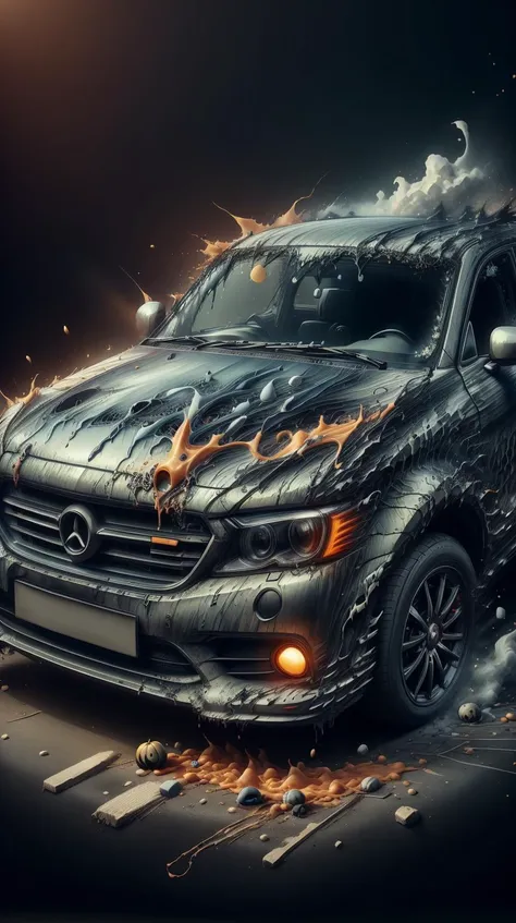 HalloweenGlowStyle car <lora:HalloweenGlowStyle:0.65> car, melting, (smelt:0.8), (droop:0.7), (drip:0.6), ral-dissolve car <lora:ral-dissolve-sd15:0.9>, (soft:0.5), (Masterpiece:1.3) (best quality:1.2) (high quality:1.1)
