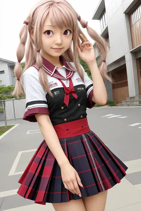 (masterpiece, best quality), 1girl, <lora:TamakiUi:1> tamakiui, kamihama university affiliated school uniform, magical girl