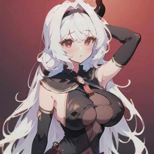 Anime, 1 girl, solo, kimtag, gorgeous hairstyle, cream colored hair,pink eyes, holster, firm plump body, genetics's , Juliet sleeves, deep cleavage, large hair ribbon, holding a large Blade in hand, large skirt