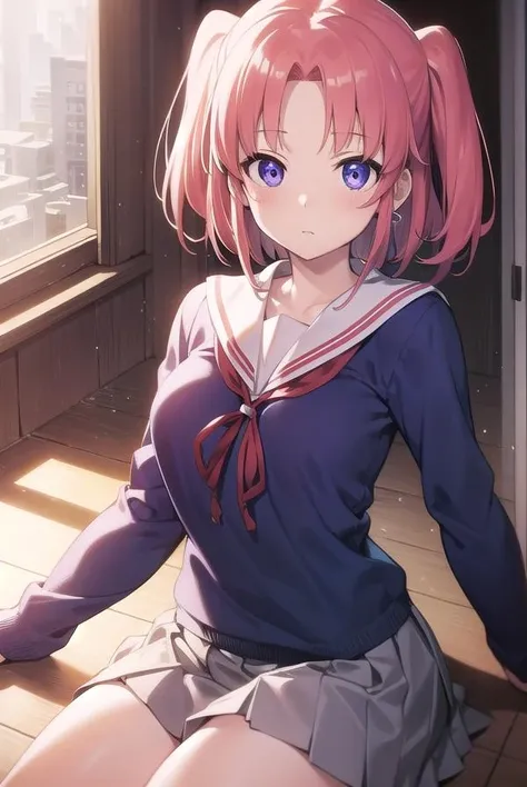 kobeniyonomori, <lora:kobeniyonomori-lora-nochekaiser:1>,
kobeni yonomori, (purple eyes:1.1), pink hair, short hair, two side up,
BREAK school uniform, serafuku, sailor collar, white sailor collar, blue shirt, long sleeves, skirt, grey skirt, pleated skirt,
BREAK looking at viewer, full body,
BREAK indoors, classroom,
BREAK <lyco:GoodHands-beta2:1>, (masterpiece:1.2), best quality, high resolution, unity 8k wallpaper, (illustration:0.8), (beautiful detailed eyes:1.6), extremely detailed face, perfect lighting, extremely detailed CG, (perfect hands, perfect anatomy),