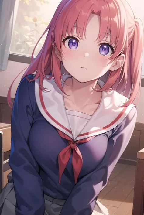 (ultra high res, ultra detailed, high resolution, highly detailed, 4k, 8k), an extremely delicate and beautiful, embarrass, blush, breast press, from above, school hallway, gyaru, Gal, gal clothes, school uniform, collarbone, pov, <lora:å­¦æ ¡ã®å»ä¸ school_hallway_v0.1:1>, <lora:ã®ã£ã« AnimeGal_v10:1>, <lora:ãã¬ã¹ããã¬ã¹ï¼è¸ããã¡ãã«æ¼ãä»ããï¼pov_breast_press_v1:1>,
