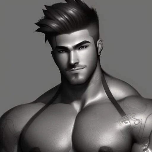 bara, digital painting, masterpiece, realistic, detailed face, body shot, 4k
