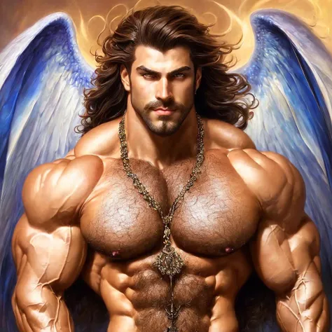 male focus, front view, (((full body))), ((chest shoulders head)), (big muscles), ((large pectorals)), puffy nipples, ((hairy)), (long hair), masculine, fantasy, realistic face, realistic eyes, (detailed facial features), wearing a ((thong)) with a (large bulge), dramatic pose, (smile), looking at viewer, highly detailed, volumetric light, light rays, by russ mills, by josephine wall, by Edwin Deakin
<lora:BulkedUpAIR1.5:0.2>