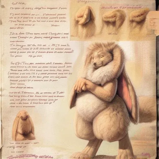 <lora:KazzyPoof kenket floppy_ears detailed_fur neck_fluff yellow_eyes:0.9> KazzyPoof kenket floppy_ears yellow_eyes, detailed_fur neck_fluff,  anthro,
<lora:add_detail:1> add_detail, masterpiece, best quality, detailed, realistic, soft dim lighting, <lora:fluffy:1.0> fluffy,
<lora:kesulu, freehand sketching, english_text, note, character profile:1.0> kesulu, freehand sketching, english_text, note, character profile,