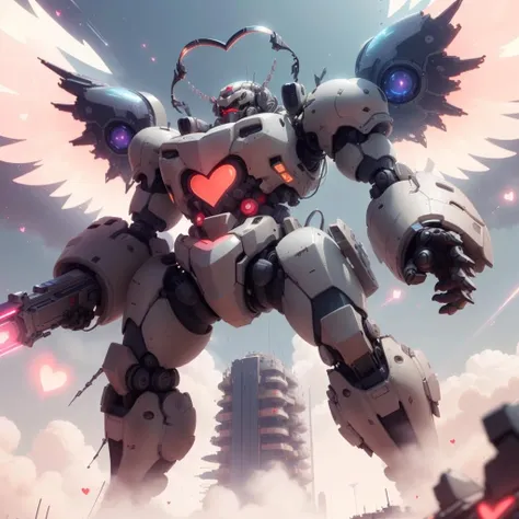 <lora:CupidTech-22:0.8>, cupidtech ,scifi,
battle mech, cityscape, destruction , laser ,apocalypse , colossal , from below,