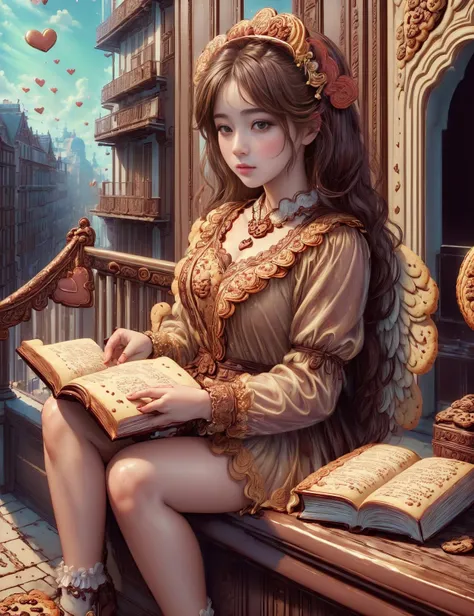 ((best quality)), ((masterpiece)), ((realistic)), (detailed), CupidTech CookiePunkAI, a girl on the street reading a book, amor the angel of love on a balcony, ((masterpiece)), absurdres, HDR, <lora:add_detail:1>, <lora:LowRA:0.5>, <lora:CookiePunkAI:0.75> <lora:CupidTech:0.75>