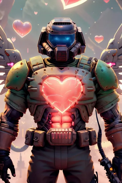 masterpiece, portrait, doomguy, cupidtech, scifi, intricate, detailed, ultra realistic, cinematic lighting, <lora:CupidTech:1> <lora:doomguy:0.8> <lora:add_detail:1>