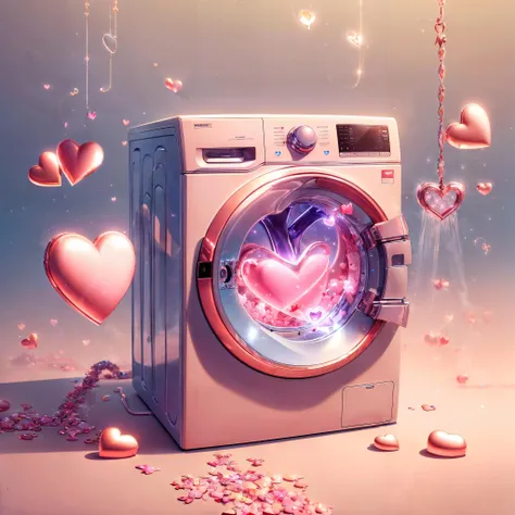 <lora:add_detail:0.6> <lora:CupidTech:0.6> (masterpiece, best quality, realistic, detailed, sharp:1.2), intricate details, (cupidtech washing machine), floating hearts, shine, gleem, pink mist, sparkles, love atmosphere, medieval, sunbeam,