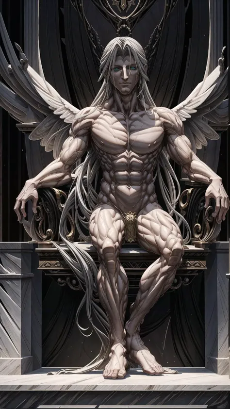 <lora:SephirothFinalFantasy0:0.8> Sephiroth (Final Fantasy:1.10), Sephiroth, silver hair, green eyes, very long hair, BREAK, <lora:Marblesculpture_last:3> (michelangelos david:1.25), full body, masterpiece, best quality, extremely detailed, highly quality, 4k, sharp focus, professional, sharp focus, award winning, cinematic lighting, octane render, unreal engine, volumetrics dtx, Wallpaper,