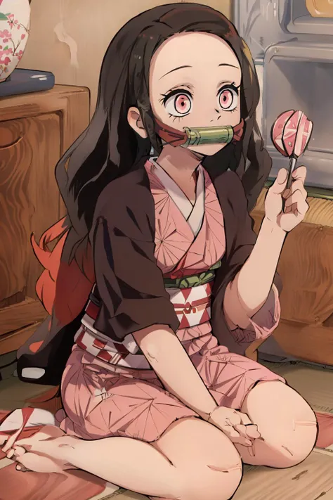 (masterpiece, best quality), intricate details,
1girl, <lora:nezuko_kamado_omni_v1:0.8> multicolored hair, pink kimono, bit gag, normalnezuko, bit gag, multicolored hair, pink kimono,
BREAK indoors, japanese room,