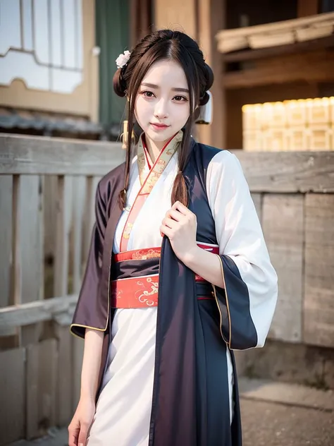 (hanfu:1.5), <lora:zyd232_ChineseGirl_v1.6:0.6>, (photorealistic:1.4), (best quality:1.0), (ultra highres:1.0), 8k, RAW photo, (masterpiece:0.2), ultra-detailed, 1girl, detailed skin, portrait, smile