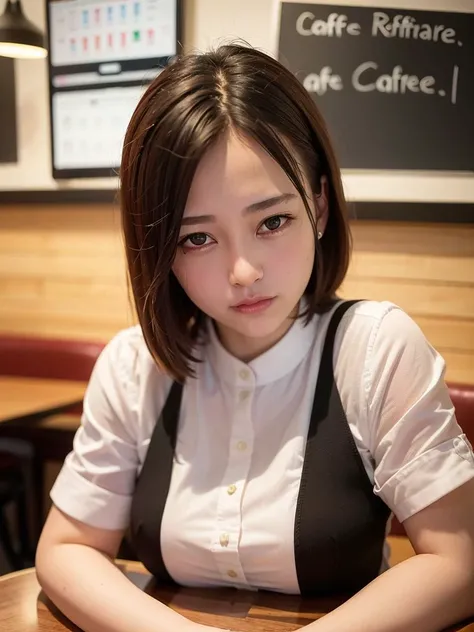 <lora:zyd232_ChineseGirl_v1.6:0.6>, (photorealistic:1.4), (best quality:1.0), (ultra highres:1.0), 8k, RAW photo, (masterpiece:0.2), 1girl, beautiful skin, detailed skin, closed mouth, sitting, upper body, (office lady:1.5, cafe:1.5)