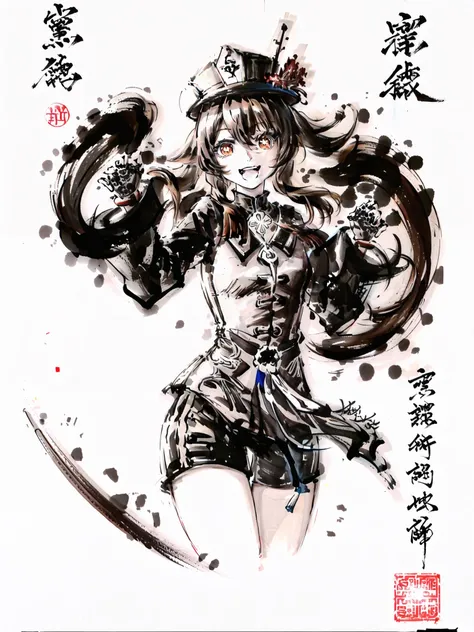 (masterpiece, best quality:1.3),(2D:1.3),(masterpiece:1,2), best quality, masterpiece,
anime art style,
<lora:hutaonew-v3-v100:1> (hutaodef:1.2), black shorts, black hat with hat flower, twintails, plumeyes,red eyes, brown hair, <lora:pomo2:0.7>