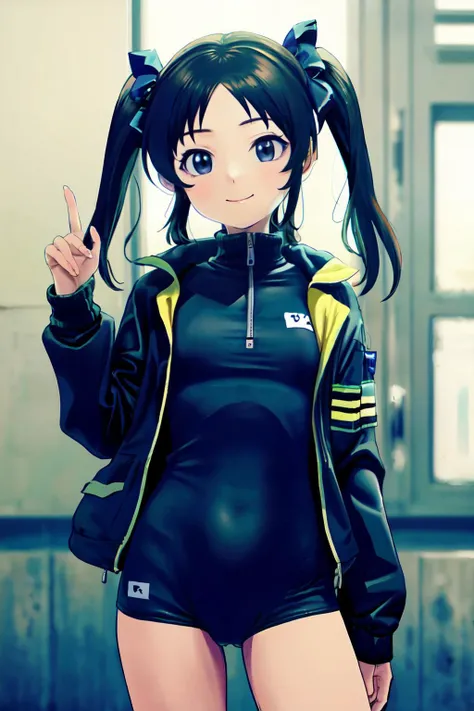 <lora:arisu-outfits-v1.6:0.8>
leotard,dress, mini skirt, jacket, twintail, blue ribbon,
(best quality, masterpiece, RAW photo,ultra-detailed:1.2), <lyco:GoodHands-beta2:1.0>,1girl,solo,looking at viewer, smile,