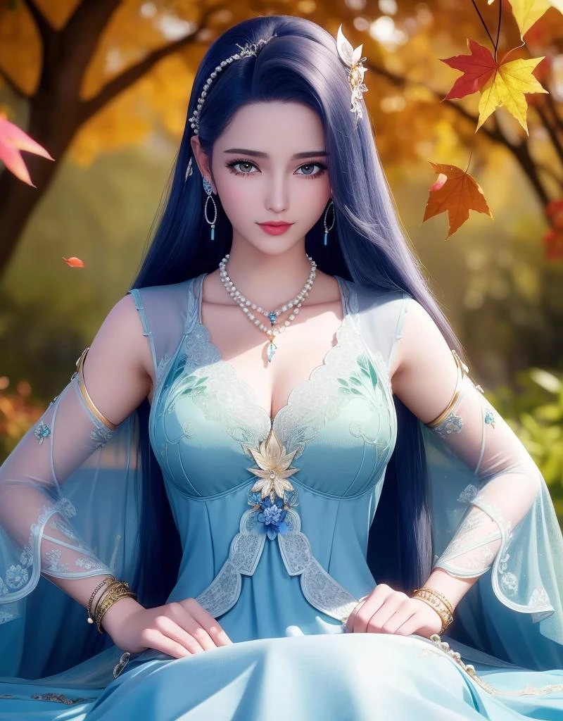 (,1girl, pov,best quality, ) , ((, jewelry, earrings, necklace, looking at viewer, facing viewer, outdoors, blue flower, )) <lora:DA_AYin:0.6>
ultra realistic 8k cg, flawless, clean, masterpiece, professional artwork, famous artwork, cinematic lighting, cinematic bloom, perfect face, beautiful face, fantasy, dreamlike, unreal, science fiction, lace, lace trim, lace-trimmed legwear, luxury, jewelry, diamond, gold, pearl, gem, sapphire, ruby, emerald, intricate detail, delicate pattern, charming, alluring, seductive, erotic, enchanting, hair ornament, necklace, earrings, bracelet, armlet,halo,autumn leaves,