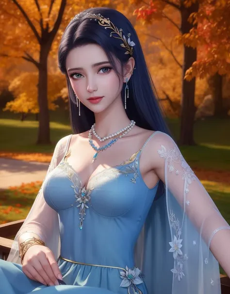 (,1girl, pov,best quality, ) , ((, jewelry, earrings, necklace, looking at viewer,  facing viewer, outdoors,  blue flower,   ))     <lora:DA_AYin:0.6>
ultra realistic 8k cg, flawless, clean, masterpiece, professional artwork, famous artwork, cinematic lighting, cinematic bloom, perfect face, beautiful face, fantasy, dreamlike, unreal, science fiction, lace, lace trim, lace-trimmed legwear, luxury, jewelry, diamond, gold, pearl, gem, sapphire, ruby, emerald, intricate detail, delicate pattern, charming, alluring, seductive, erotic, enchanting, hair ornament, necklace, earrings, bracelet, armlet,halo,autumn leaves,