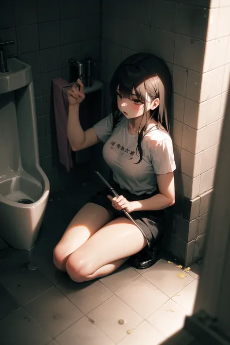 <lora:restroom_v0.2a:1>
1girl, restroom, cleaning urinal, kneeling, sponge, dirty, pee, trash,, masterpiece, best quality, highly detailed